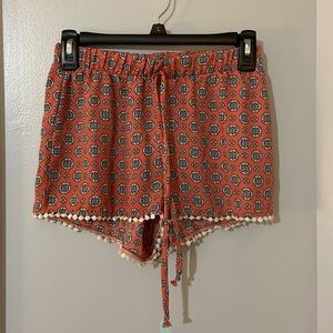 Coral Printed Daytime Shorts